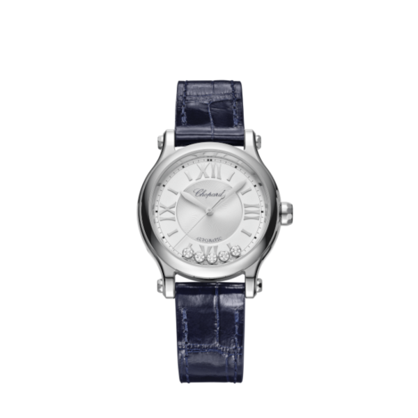 Happy Sport watch in white gold with dancing diamonds.